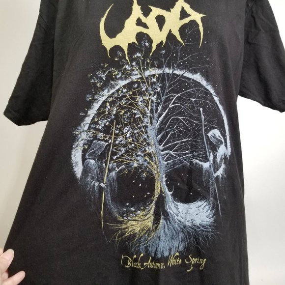 Uada Band T-Shirt Top Shirt XL Black Skull Grim Reaper Black Metal Haunted White - Picture 1 of 9
